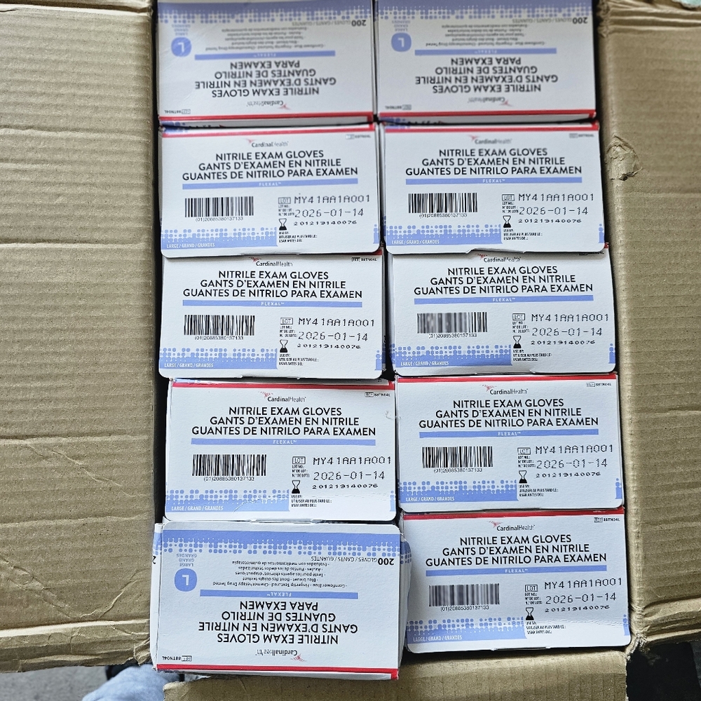Cardinal Health Flexal Nitrile Exam Gloves, Powder-Free 2000ct Large
